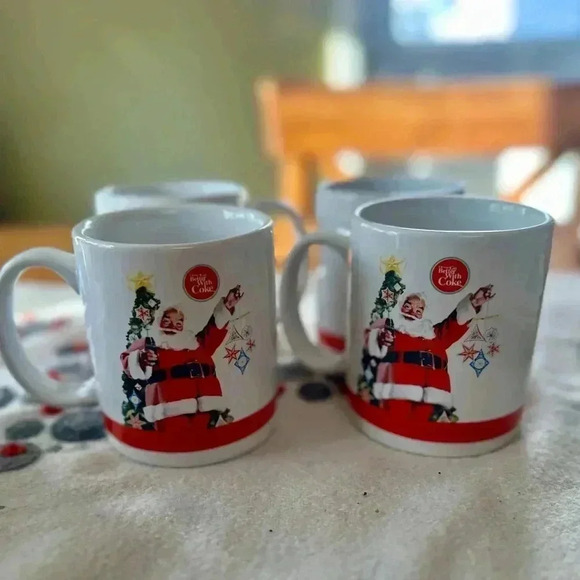 Things Go Better with Coke Santa Mug Coca-Cola Mug set of 4 - Picture 2 of 11